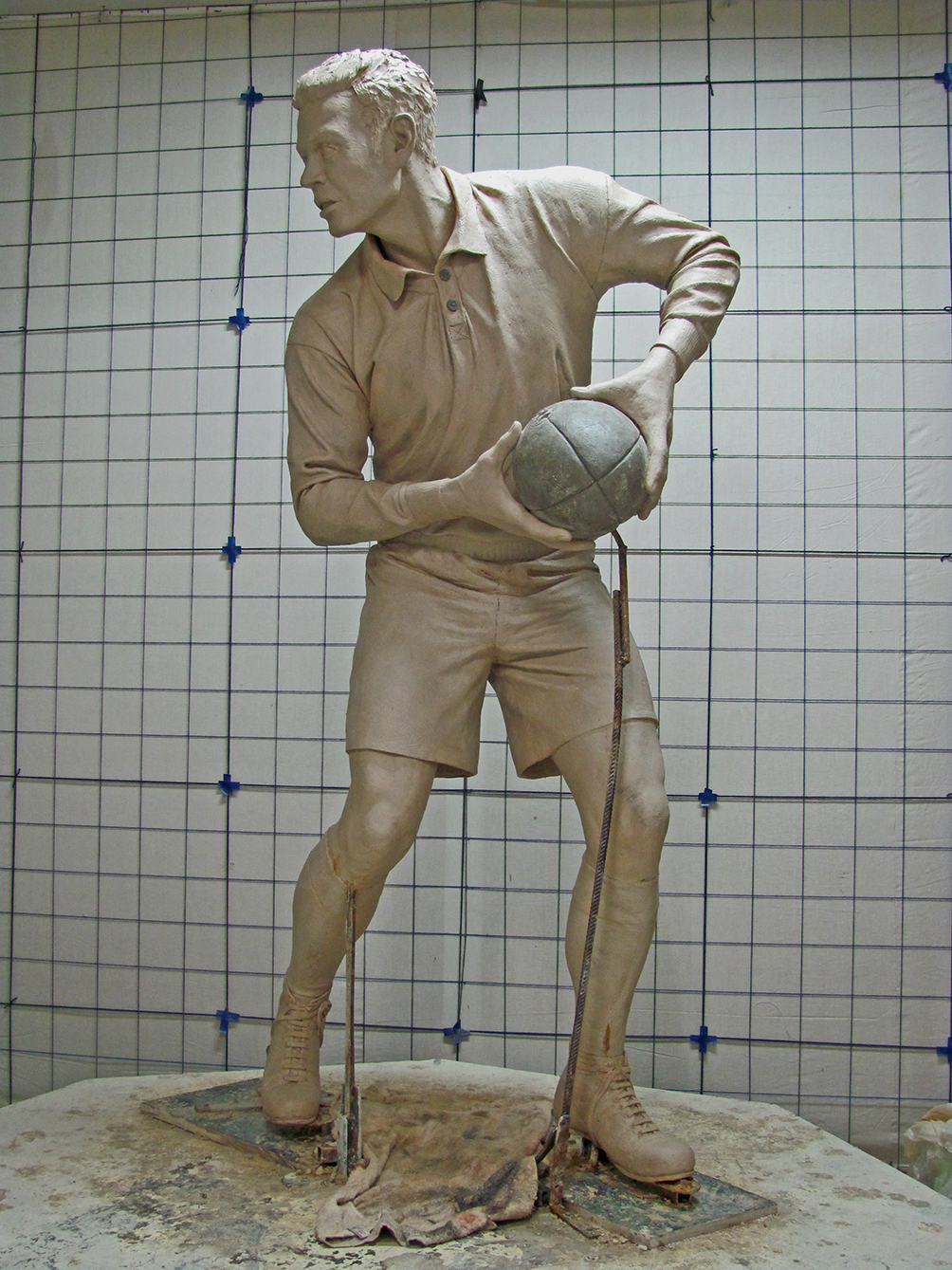 Rugby League sculpture, detail, 2011