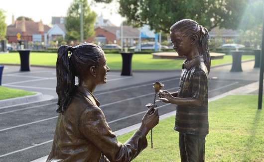 Lowther Hall sculpture, close-up